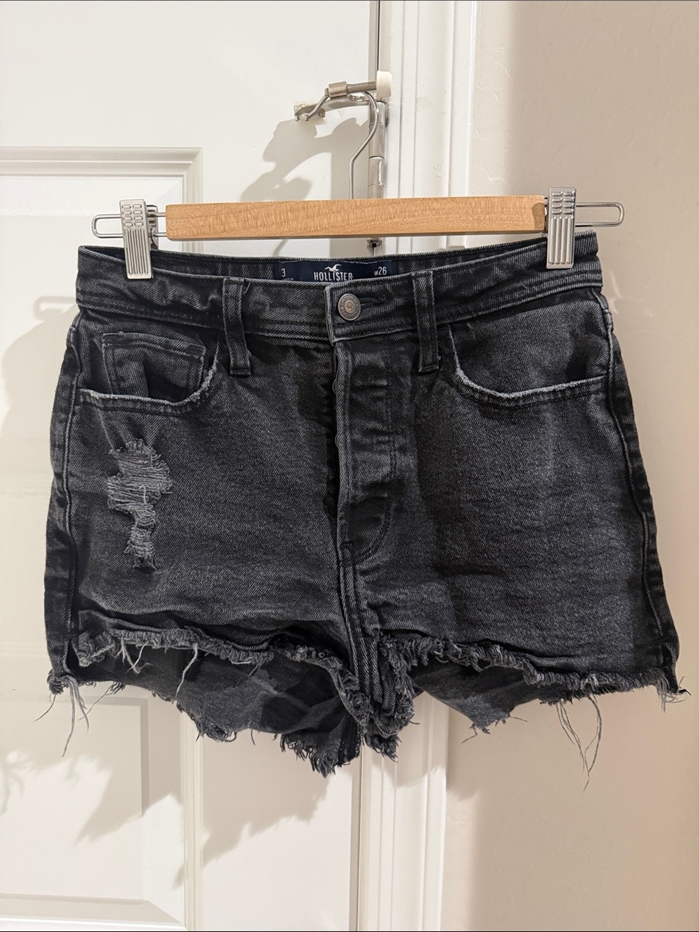 Hollister Ultra High Rise Mom Denim Cutoff Shorts